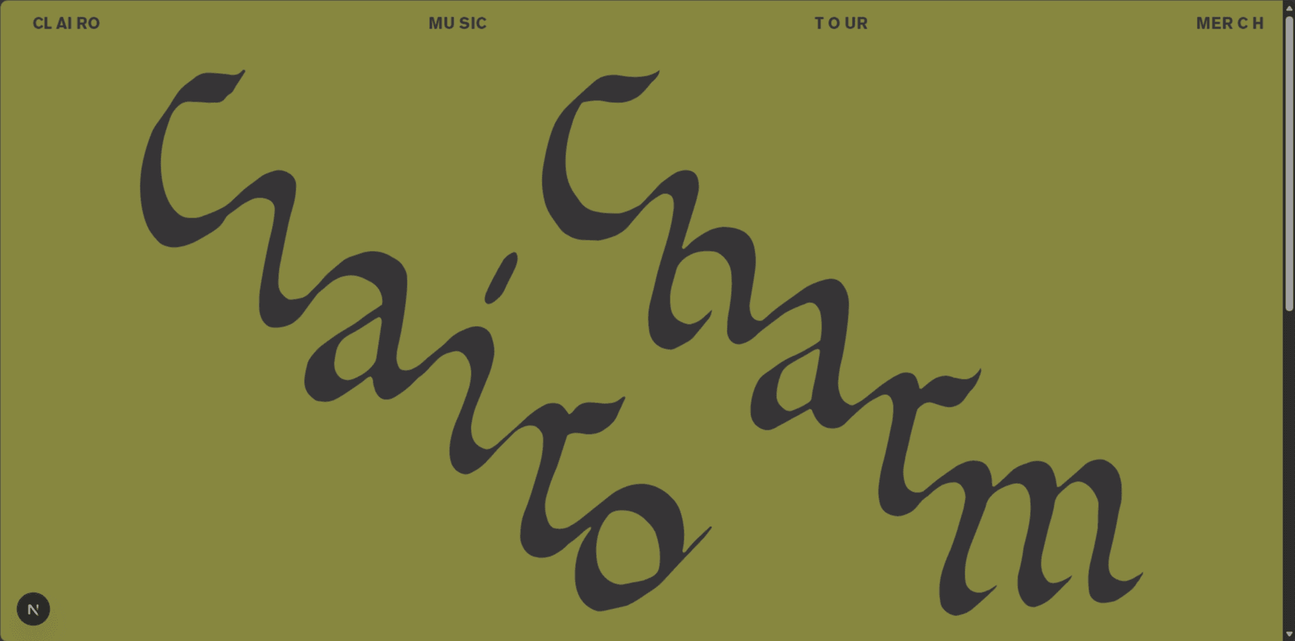 Screenshot of Clairo Clone Website's Landing Page