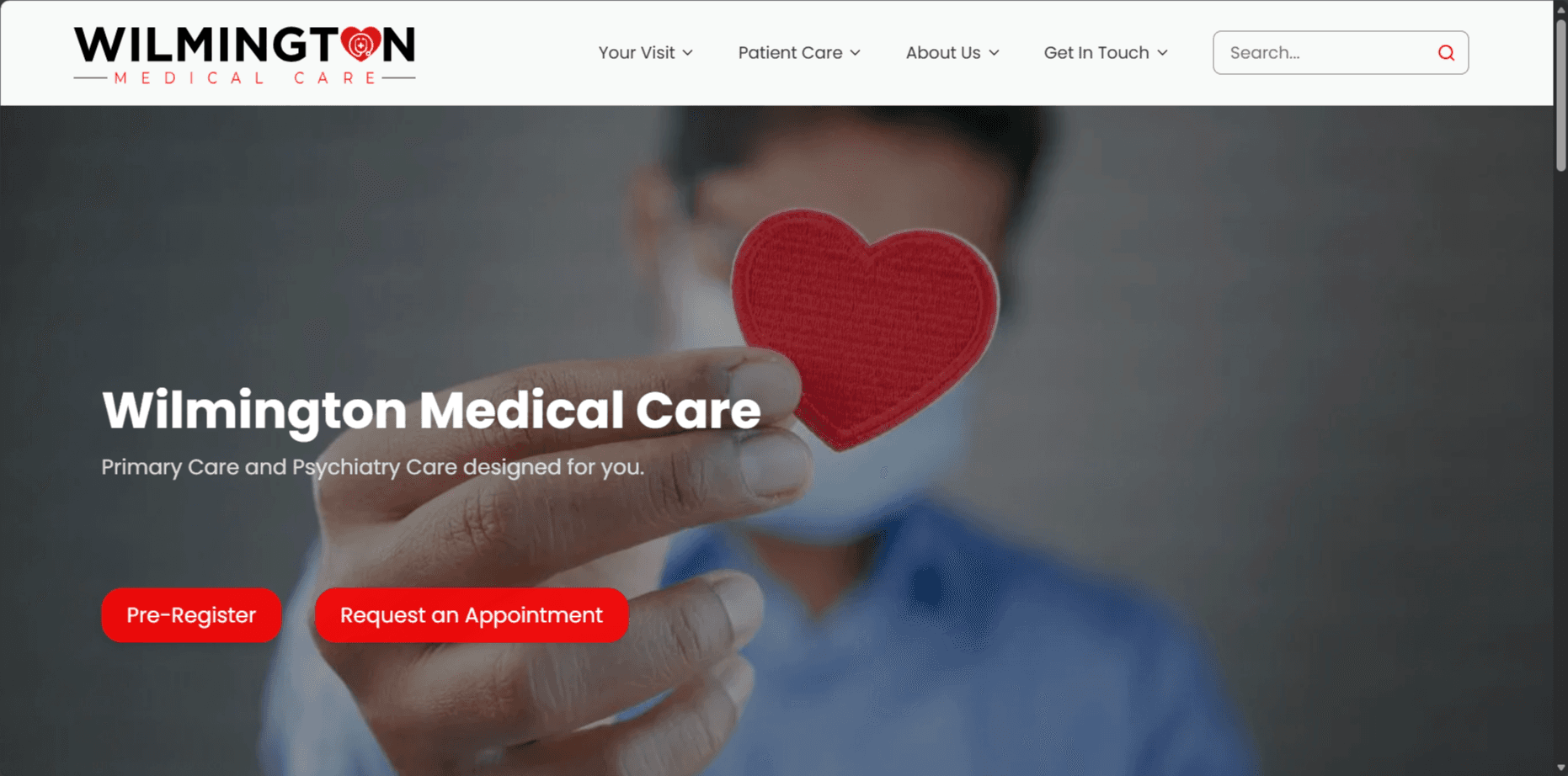 Screenshot of Wilmington Medical Care's Landing Page